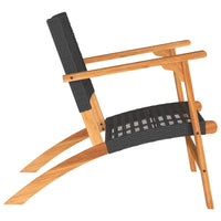 Thumbnail for Gartenstühle 2 Stk. Schwarz Poly Rattan und Akazienholz