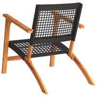 Thumbnail for Gartenstühle 2 Stk. Schwarz Poly Rattan und Akazienholz