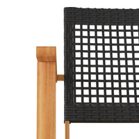 Thumbnail for Gartenstühle 2 Stk. Schwarz Poly Rattan und Akazienholz