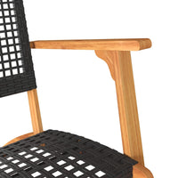 Thumbnail for Gartenstühle 2 Stk. Schwarz Poly Rattan und Akazienholz