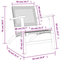 Thumbnail for Gartenstühle 2 Stk. Schwarz Poly Rattan und Akazienholz