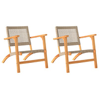 Thumbnail for Gartenstühle 2 Stk. Beige Poly Rattan und Akazienholz