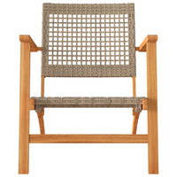 Thumbnail for Gartenstühle 2 Stk. Beige Poly Rattan und Akazienholz