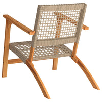 Thumbnail for Gartenstühle 2 Stk. Beige Poly Rattan und Akazienholz