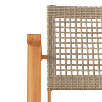 Thumbnail for Gartenstühle 2 Stk. Beige Poly Rattan und Akazienholz