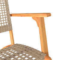 Thumbnail for Gartenstühle 2 Stk. Beige Poly Rattan und Akazienholz