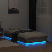Thumbnail for Bettgestell mit LED Grau Sonoma-Eiche 90x190 cm