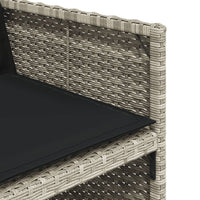 Thumbnail for 7-tlg. Garten-Essgruppe mit Kissen Hellgrau Poly Rattan