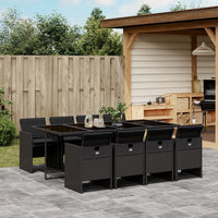 Thumbnail for 9-tlg. Garten-Essgruppe mit Kissen Schwarz Poly Rattan