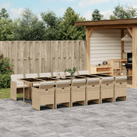 Thumbnail for 13-tlg. Garten-Essgruppe mit Kissen Beige Poly Rattan
