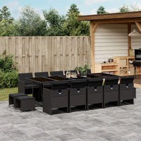 Thumbnail for 15-tlg. Garten-Essgruppe mit Kissen Schwarz Poly Rattan