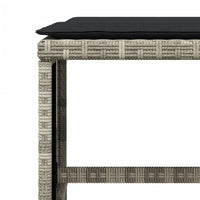 Thumbnail for 15-tlg. Garten-Essgruppe mit Kissen Hellgrau Poly Rattan
