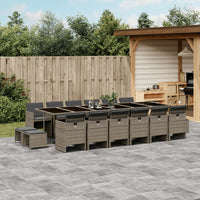 Thumbnail for 17-tlg. Garten-Essgruppe mit Kissen Grau Poly Rattan