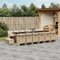 Thumbnail for 17-tlg. Garten-Essgruppe mit Kissen Beige Poly Rattan