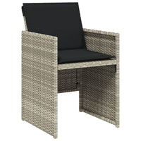 Thumbnail for 9-tlg. Garten-Essgruppe mit Kissen Hellgrau Poly Rattan