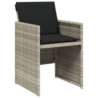 Thumbnail for 15-tlg. Garten-Essgruppe mit Kissen Hellgrau Poly Rattan