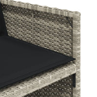 Thumbnail for 15-tlg. Garten-Essgruppe mit Kissen Hellgrau Poly Rattan