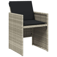 Thumbnail for 17-tlg. Garten-Essgruppe mit Kissen Hellgrau Poly Rattan