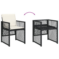 Thumbnail for 5-tlg. Garten-Essgruppe mit Kissen Schwarz Poly Rattan