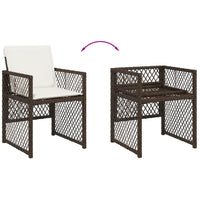 Thumbnail for 5-tlg. Garten-Essgruppe mit Kissen Braun Poly Rattan