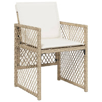 Thumbnail for 5-tlg. Garten-Essgruppe mit Kissen Beige Poly Rattan