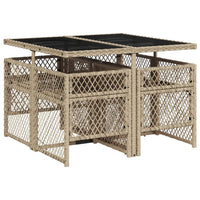 Thumbnail for 5-tlg. Garten-Essgruppe mit Kissen Beige Poly Rattan