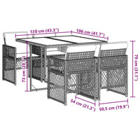 Thumbnail for 5-tlg. Garten-Essgruppe mit Kissen Beige Poly Rattan