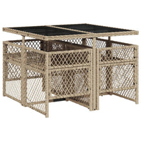 Thumbnail for 5-tlg. Garten-Essgruppe mit Kissen Beige Poly Rattan