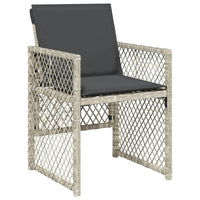 Thumbnail for 7-tlg. Garten-Essgruppe mit Kissen Hellgrau Poly Rattan