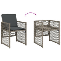 Thumbnail for 9-tlg. Garten-Essgruppe mit Kissen Grau Poly Rattan