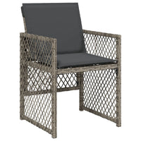 Thumbnail for 9-tlg. Garten-Essgruppe mit Kissen Grau Poly Rattan