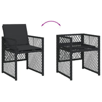 Thumbnail for 11-tlg. Garten-Essgruppe mit Kissen Schwarz Poly Rattan