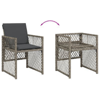 Thumbnail for 11-tlg. Garten-Essgruppe mit Kissen Grau Poly Rattan