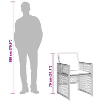 Thumbnail for 11-tlg. Garten-Essgruppe mit Kissen Braun Poly Rattan