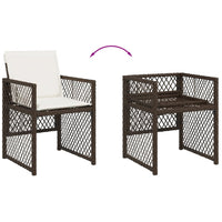 Thumbnail for 13-tlg. Garten-Essgruppe mit Kissen Braun Poly Rattan