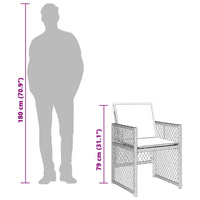 Thumbnail for 13-tlg. Garten-Essgruppe mit Kissen Braun Poly Rattan
