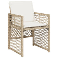 Thumbnail for 13-tlg. Garten-Essgruppe mit Kissen Beige Poly Rattan