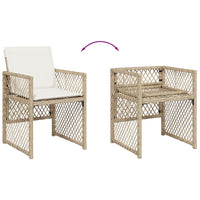 Thumbnail for 9-tlg. Garten-Essgruppe mit Kissen Beige Poly Rattan