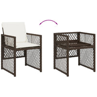 Thumbnail for 13-tlg. Garten-Essgruppe mit Kissen Braun Poly Rattan