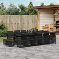 Thumbnail for 15-tlg. Garten-Essgruppe mit Kissen Schwarz Poly Rattan