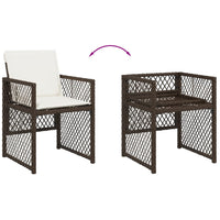 Thumbnail for 17-tlg. Garten-Essgruppe mit Kissen Braun Poly Rattan