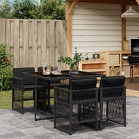 Thumbnail for 5-tlg. Garten-Essgruppe mit Kissen Schwarz Poly Rattan