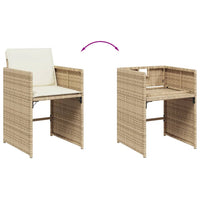 Thumbnail for 5-tlg. Garten-Essgruppe mit Kissen Beige Poly Rattan
