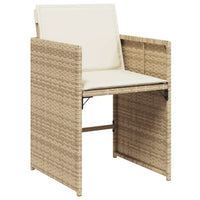 Thumbnail for 7-tlg. Garten-Essgruppe mit Kissen Beige Poly Rattan