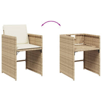Thumbnail for 7-tlg. Garten-Essgruppe mit Kissen Beige Poly Rattan