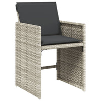 Thumbnail for 7-tlg. Garten-Essgruppe mit Kissen Hellgrau Poly Rattan