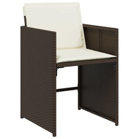 Thumbnail for 9-tlg. Garten-Essgruppe mit Kissen Braun Poly Rattan