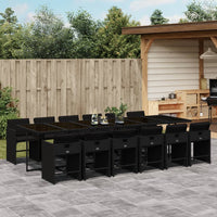 Thumbnail for 13-tlg. Garten-Essgruppe mit Kissen Schwarz Poly Rattan