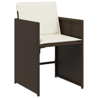 Thumbnail for 13-tlg. Garten-Essgruppe mit Kissen Braun Poly Rattan