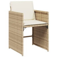 Thumbnail for 13-tlg. Garten-Essgruppe mit Kissen Beige Poly Rattan